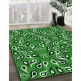 thumbnail image 2 of Ahgly Company Indoor Round Patterned Deep Emerald Green Area Rugs, 3' Round, 2 of 6