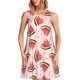 thumbnail image 1 of Easygdp Hand Drawn Watermelon para Vestido Transpirable de Mujer, Vestido Suelto de Manga Corta con Pliegues y Bolsillos para el Verano, 1 of 7