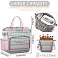 thumbnail image 5 of Bohemian Aesthetic Lunch Bag – Large Insulated Cooler with Artistic Tribal Style and Adjustable Strap, Foldable Tote for Daily Commutes or Gym Snacks, 5 of 7