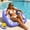 Purple, variant on 3-in-1 Inflatable Pool Lounge Chair, U-Shaped Floating Pool Recliner with Cup Holder, Heavy-Duty Adult Water Lounge for Pool, Lake and Summer Relaxation