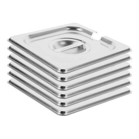 HEANUJJ 6pcs Pan Cover Stainless Steel Silver for Restaurant Use Heat Retention