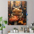 thumbnail image 4 of Qisvanset 12x16 Inch Frog Mushroom Canvas Wall Art, Autumn Forest Fairy Tale Wildlife Art Nature Style Home Decor, 4 of 8