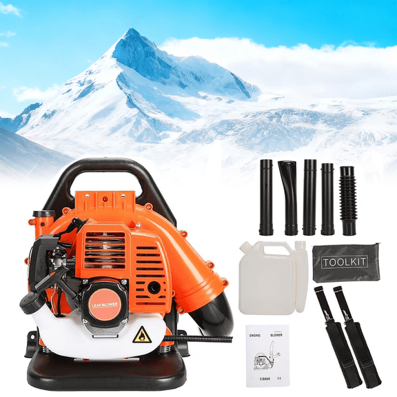 Seipouy Gas Powered Backpack Leaf Blower – 52CC 2 Stroke Engine, 550 CFM & 200 MPH for Heavy Duty Commercial Lawn Care, Wet Leaf & Debris Removal
