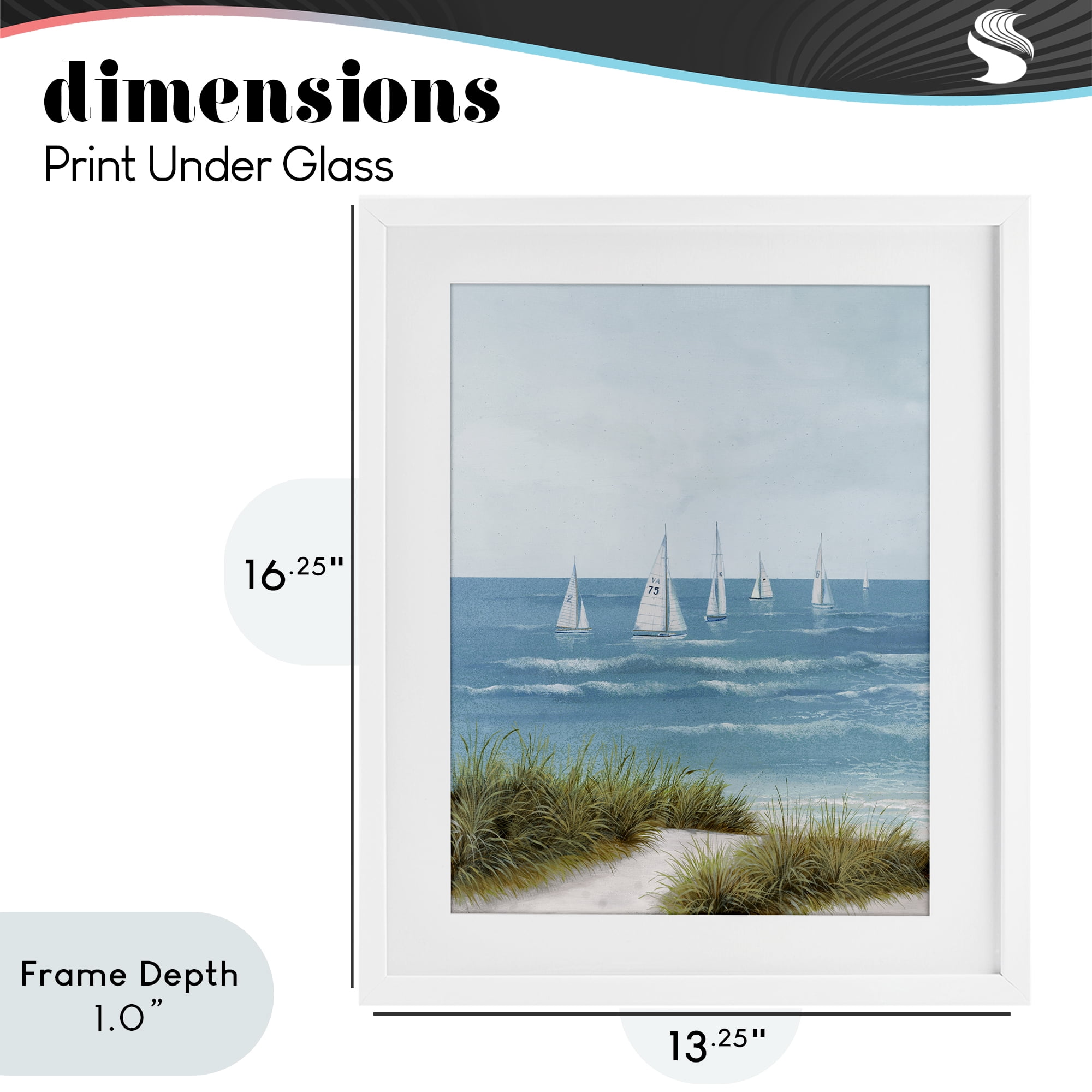 Stupell Industries Sail Away Beach Seascape White Framed Print Under Glass, design by Lorenzo Collective