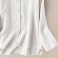 thumbnail image 4 of Asgosdo Women Tops Cotton Linen Long Sleeve Collared Button Down Solid Color Shirts Comfy Soft Clothes, 4 of 4