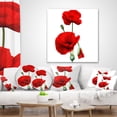 thumbnail image 4 of Designart Red Poppies on White Background - Floral Throw Pillow - 18x18, 4 of 5