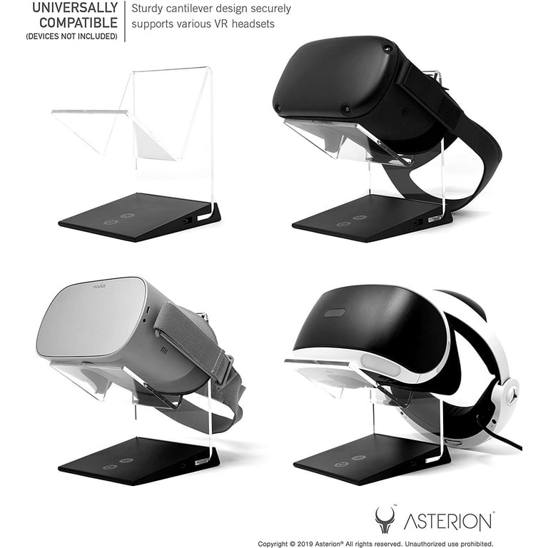 Asterion Illuminated Charging VR Stand Universally Compatible with Oculus Quest 2 Quest 1 HTC Vive Rift s Go Cosmos PSVR Index and All