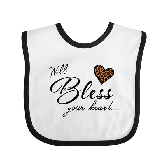 Inktastic Well Bless Your Heart with Leopard Print Boys or Girls Baby Bib