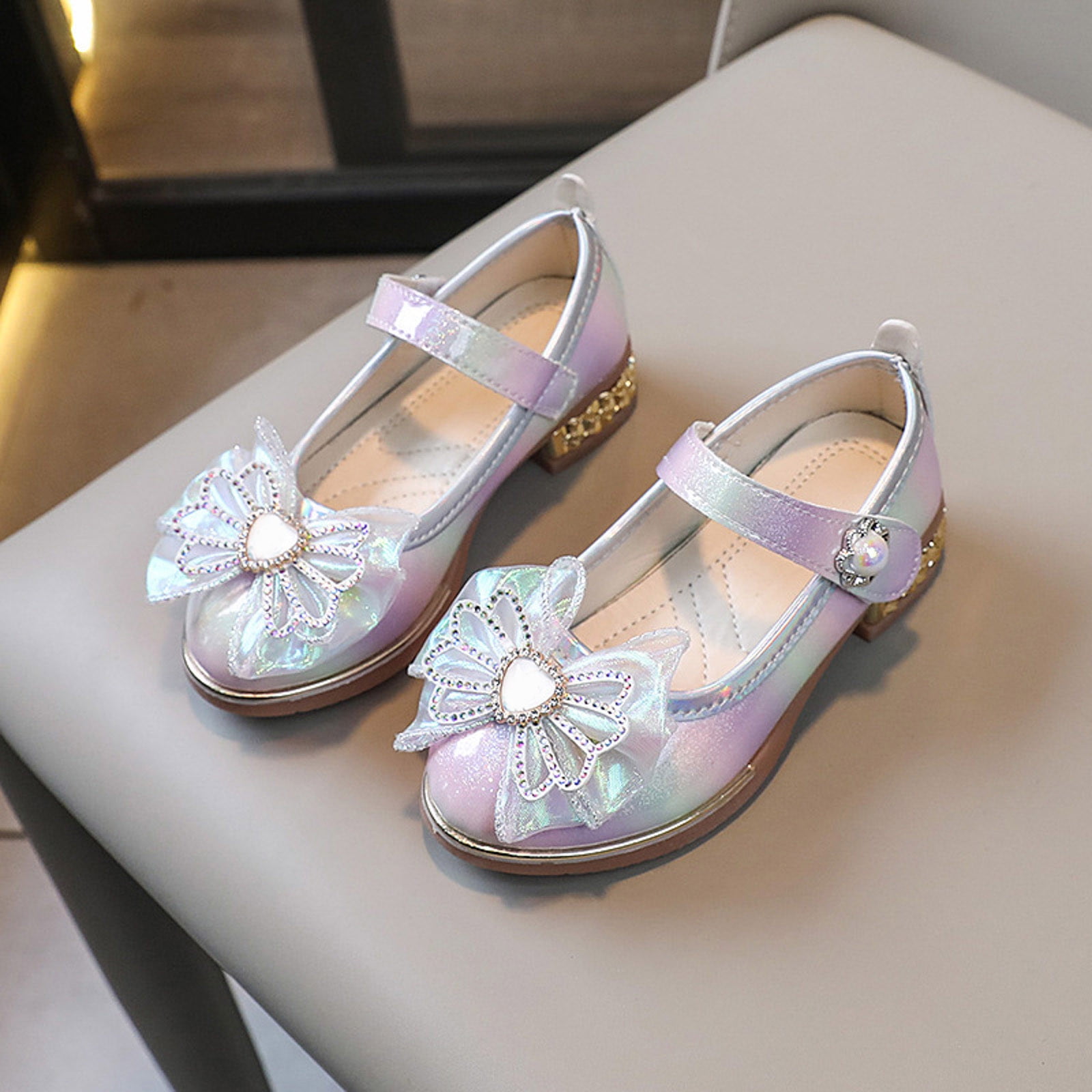 PEASKJP Slingback Sandals for Girls Glitter Wedding Flower Party Princess Shoes for Kids Toddler Pink 28