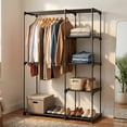 thumbnail image 5 of LEDREM Freestanding Closet Organizer with Hanging Rods & Shelves - Portable Wardrobe for Bedroom , Hallway , 65 Inch Height ,Black, 5 of 6