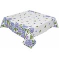 thumbnail image 1 of Spring Hydrangea Floral Butterfly Tablecloth Rectangle Round Table Cloth 60x60 Inch, Purple Green Indoor or Outdoor Tablecloth, Waterproof Polyester Table Cover for Party Holiday Picnic Decoration, 1 of 6