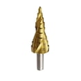 thumbnail image 1 of Fawoonu High-Speed Steel Step Drill Bit with Titanium Coating for Metal, Wood, and PVC - 4-32mm Multi-Size Hole Cutter, Triangular Shank Spiral Design, 1 of 1