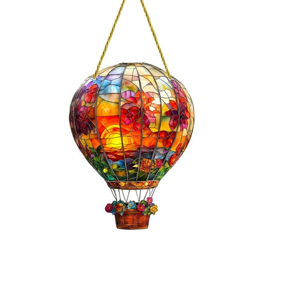 Solar Prism Suncatcher - Red Balloon Wall Hanging for Rainbow Light Decor