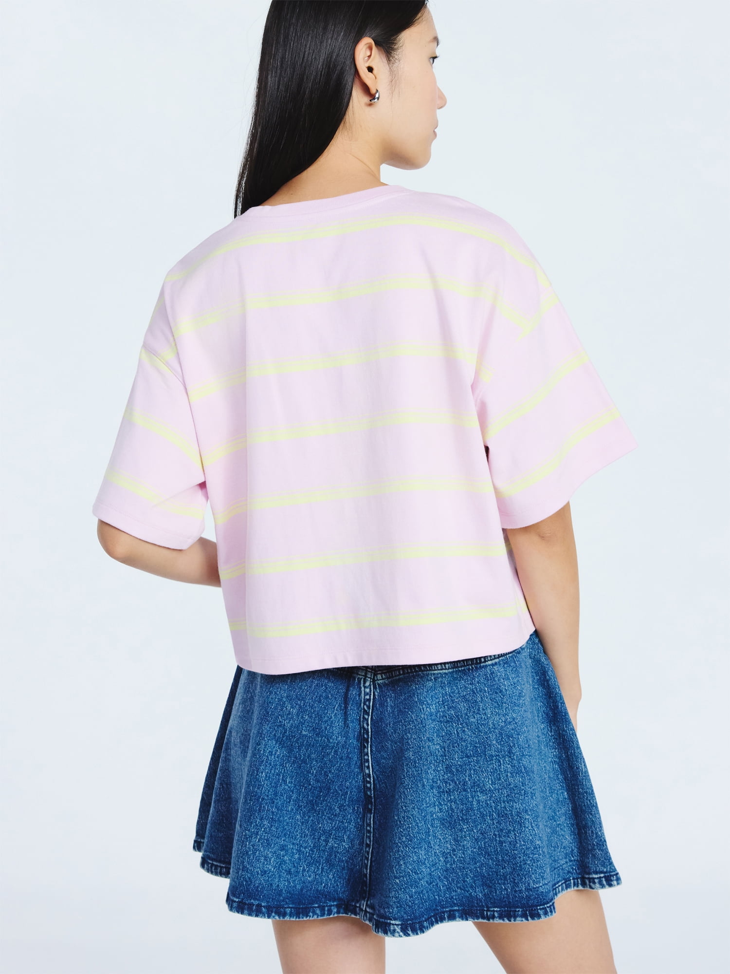 Scoop Women’s and Women's Plus Cotton Cropped Tee with Short Sleeves, Sizes XS-4X