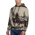 thumbnail image 3 of Lsque Western Desert Cowboy Pattern Casual Men's Hoodie,Hooded Sweatshirt with Kangaroo Pocket,Pullover Hoodie-X-Large, 3 of 7