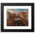 thumbnail image 2 of Joseph Heintz the Younger 14x12 Black Modern Framed Museum Art Print Titled - The Battaglia Dei Pugni on the Bridge of San Barnaba, Venice, 2 of 5