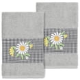 thumbnail image 2 of Linum Home Textiles 2 Pieces Texture/Embroidery Cotton Hand Towel, 30" x 16", Gray, 2 of 3