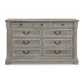 thumbnail image 2 of Benjara Paul 65 Inch Wide Dresser Chest, 9 Gliding Drawers, Wire Texturing, Gray, 2 of 6