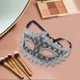 thumbnail image 4 of Unique Bargains 1 Pc Pointed Head Dragon-Design Half Face Party Mask for Masquerade Party Black Silver Tone, 4 of 5