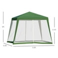 thumbnail image 3 of Outsunny Party Tent Canopy, Outdoor Gazebo Sun Shade Shelter, Green, 3 of 7