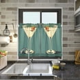 thumbnail image 4 of Yayeee Kitchen Curtains Tier Pair Light Filtering 27"x36" Rod Pocket Short Cafe Window Panel, Beige Martini, 4 of 7