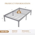 thumbnail image 4 of Merrland 14" Twin Size Metal Platform Bed Frame with Under-bed Storage, Heavy-duty, No Box Spring Needed, Easy Assembly, Grey, 4 of 10