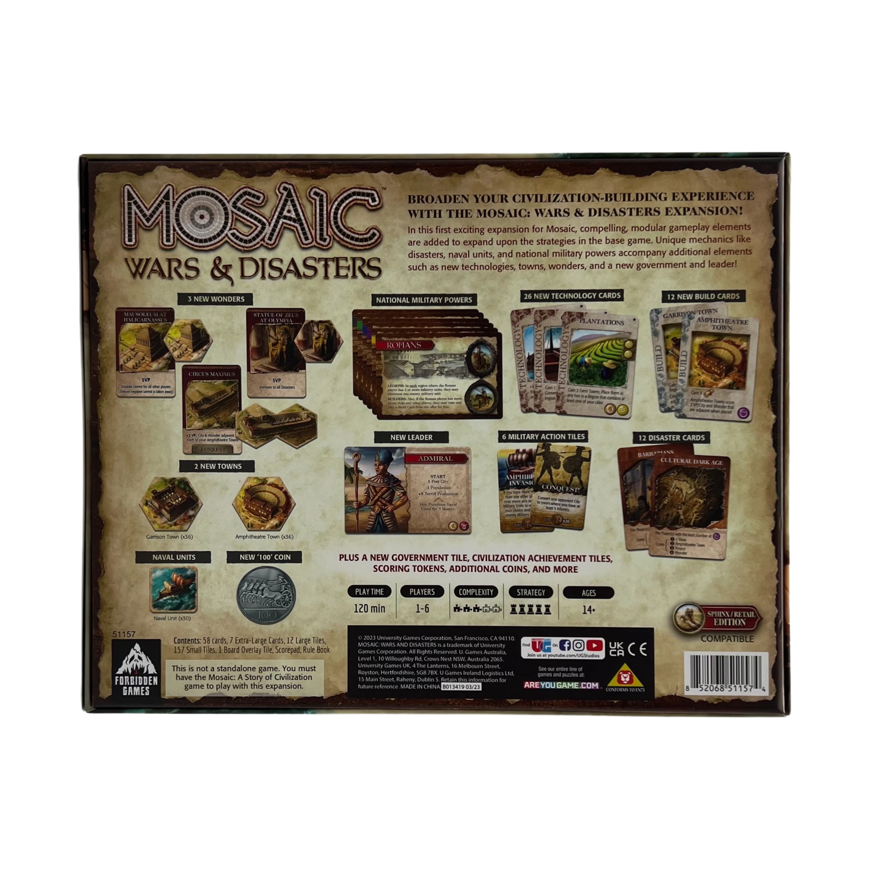 Forbidden Games Mosaic: Wars & Disasters Expansion - Sphinx/Retail Edition