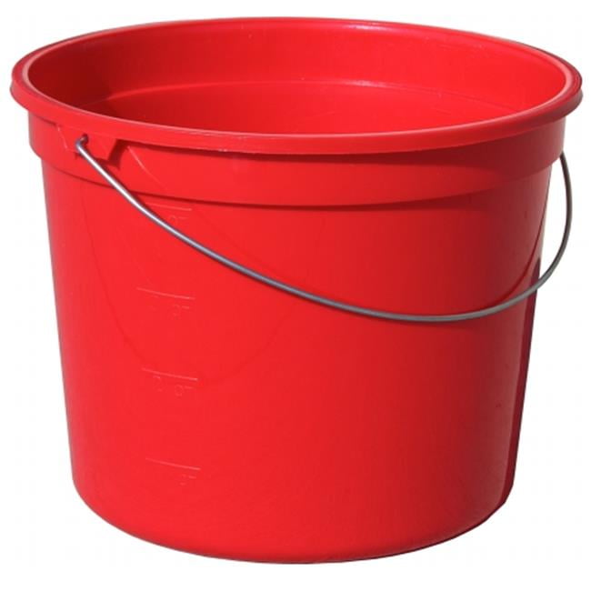 red bucket with lid