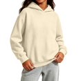 thumbnail image 4 of Vivcore Kids Knit Hoodie Casual Pullover Sweater Soft Cozy Hooded Sweatshirt for Toddlers and Children,Beige,120, 4 of 8