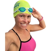 Swim Goggles by New Wave Swim Buoy {Blue Ice Blue Lens in White Frame} Anti Fog Lenses, Silicone In-Socket Eye Cups, Four Interchangeable Nose Bridges and Adjustable Strap for Triathlon
