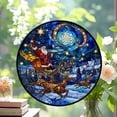thumbnail image 2 of Santa Claus in The Xmas Night Stained Glass Window Hanging Sun Catcher Haning Ornament Decoration Christmas Birthday Gifts for Lover and Friends, Stained Glass Ornament 2025,, 2 of 6