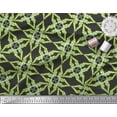 thumbnail image 2 of Soimoi Black Georgette Viscose Fabric Leaves & Floral Geometric Printed Fabric 1 Yard 42 Inch Wide, 2 of 3