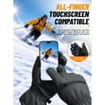 thumbnail image 3 of OZERO Winter Ski Gloves, Unisex Waterproof Thermal Gloves, Touchscreen Anti-Slip Snow Gloves with Wrist Leash & Double Cuff for Skiing Snowboarding Outdoor Sports Dark Gray, 3 of 8