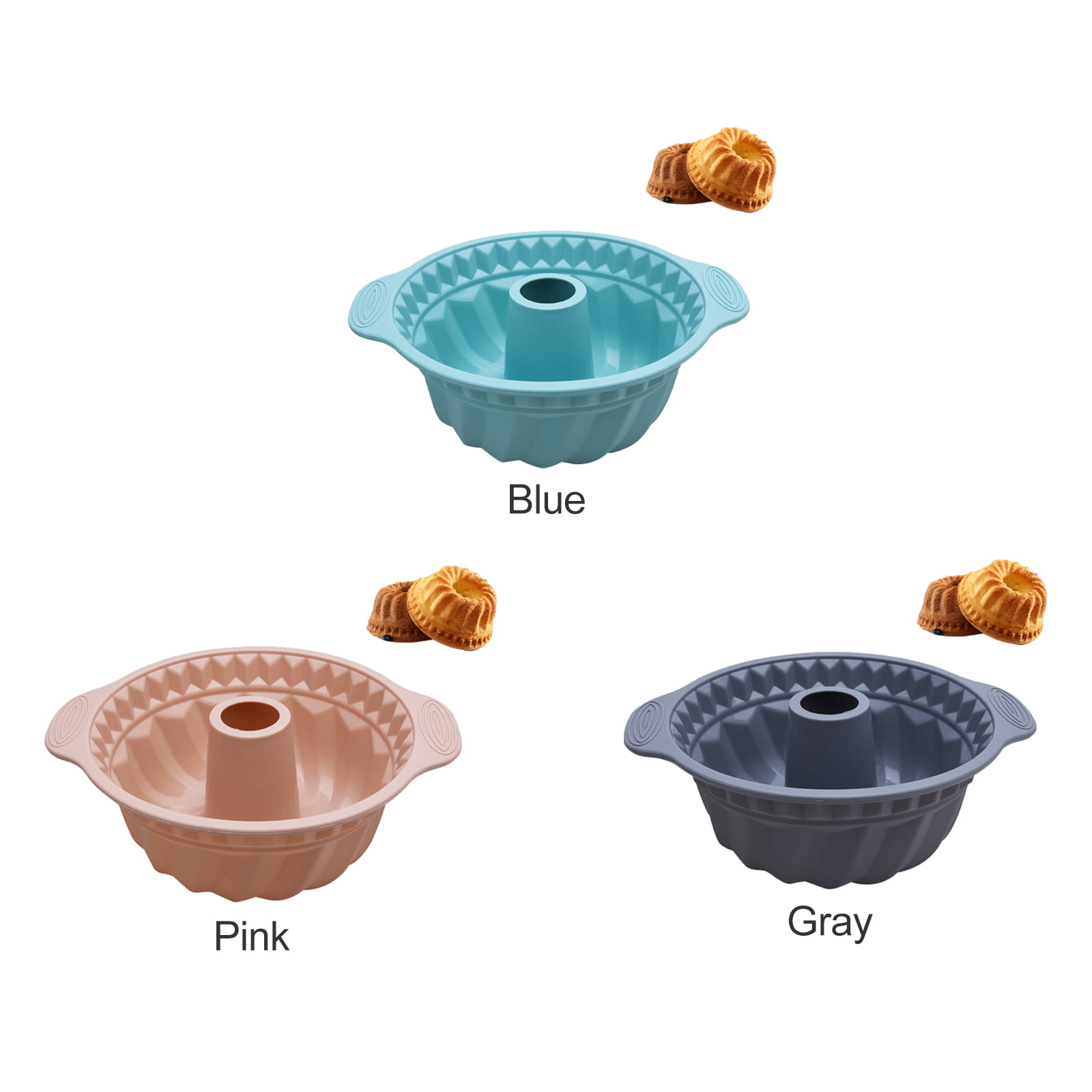 Silicone Bundt Cake Pan With Handle Silicone Fluted Tube Cheesecake Baking  Tray Bread Mousse Cake Mould Bakeware Form - Temu