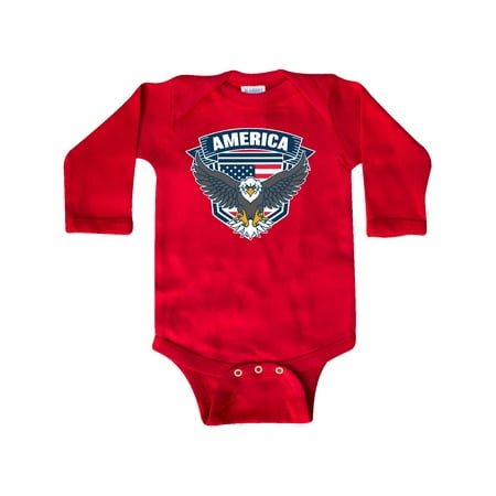 

Inktastic America with Eagle Shield and Banner Gift Baby Boy or Baby Girl Long Sleeve Bodysuit