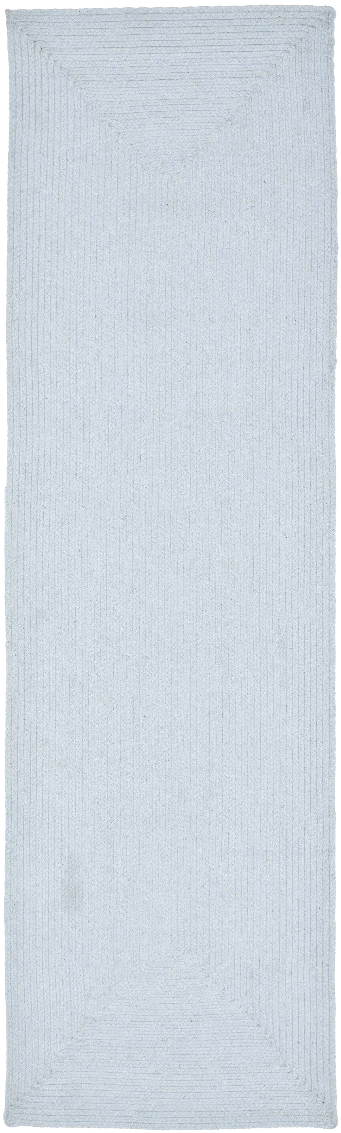 SAFAVIEH Braided Creighton Solid Cotton Reversible Runner Rug, Light Blue, 2'3" x 8'