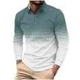 thumbnail image 3 of DDAPJ pyju Big and Tall Polos for Men Quarter Zip Polo Shirt Gradient Print Long Sleeve Golf Shirts Breathable Mesh Sports Tennis Shirt Mint Green S, 3 of 6