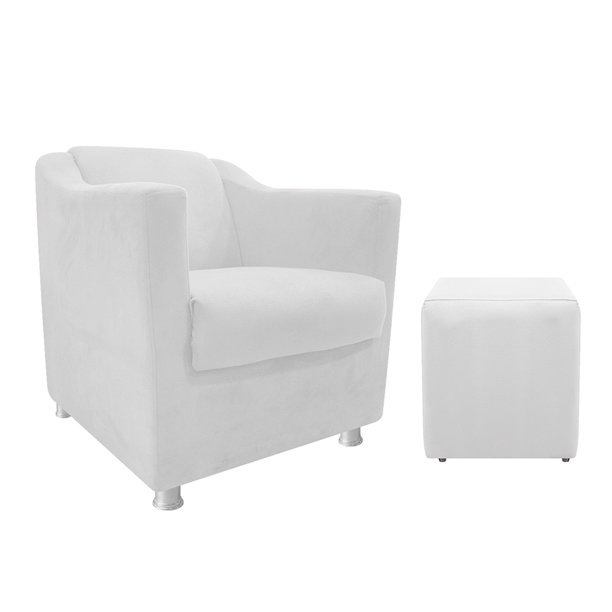 Set de puff y sillón Tilla - Blanco WEIK Tilla