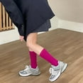 thumbnail image 4 of 1 Pair Ribbed Mid-tube Thick Warm Ladies Socks Winter Simple Casual Solid Color Sports Socks, 4 of 9