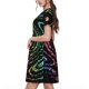 thumbnail image 2 of Balery Rainbow Glitter Vestidos sueltos de manga corta para mujer, vestidos de verano 2025, vestidos casuales de corte A con vuelo., 2 of 6