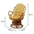 thumbnail image 2 of SK New Interiors Java Swivel Rocking Lounge Chair Natural Rattan Wicker with Light Brown Cushion, Colonial, 2 of 6