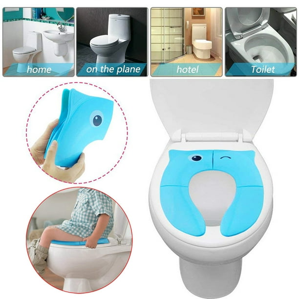 Pot bébé Pot Enfants Trainer Pot WC Siège de Toilettes Pot d'Apprentissage  avec Dossier Matériau PP Bleu