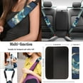 thumbnail image 5 of Uorisanigo Moon Butterfly 10 Pieces Auto Seat Cover with Car Steering Wheel Cover Cars Seat Belt Pad Cover and Water Cup Coaster Keychains Comfortable Elastic Auto Interior for Most Car SUV, 5 of 7