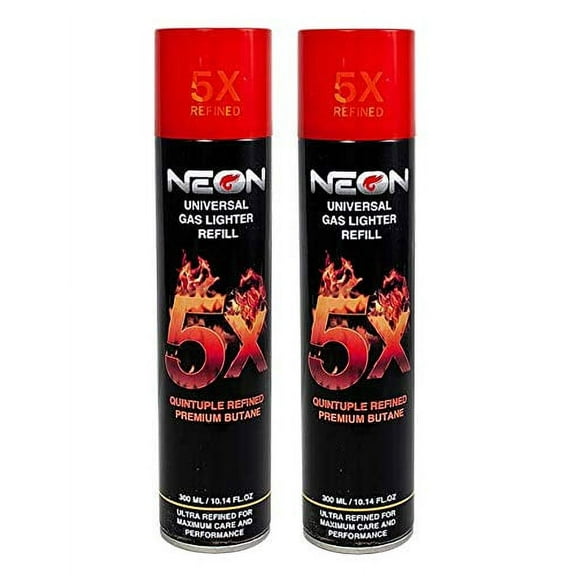 NEON 10.14 oz Butane Refill Fuel Fluid Lighter with Ultra Refined (2 Pack)