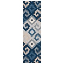 SAFAVIEH Metro Amable Geometric Runner Rug, Blue/Ivory, 2'3" x 8'