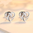 thumbnail image 5 of Aros elegantes de joyería, un corazón blanco, par/juego, pendientes de mujer, pendientes de plata, 5 of 5