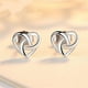 thumbnail image 5 of Aros elegantes de joyería, un corazón blanco, par/juego, pendientes de mujer, pendientes de plata, 5 of 5