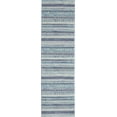 thumbnail image 1 of homeroots home decor 385596 2’ x 8’ Navy Blue Ornate Stripes Runner Rug, 1 of 1