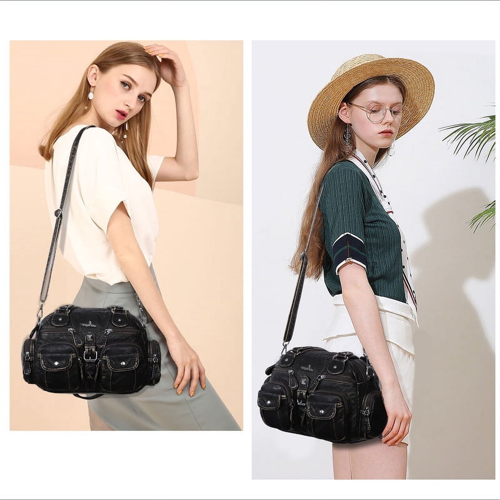 Angel Kiss Small Hobo Purses for Women Soft Vegan Leather Shoulder Bags with Crossbody Adjustable Strap