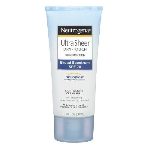 Neutrogena Ultra Sheer Dry-Touch Sunscreen Lotion Broad Spectrum SPF 70, 3 oz, 2 Pack